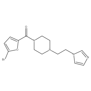 (4-(2-(1H-imidazol-1-yl)ethyl)piperazin-1-yl)(5-bromofuran-2-yl)methanone结构式