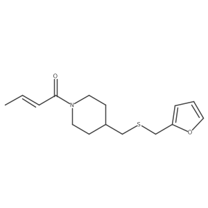 (E)-1-(4-(((furan-2-ylmethyl)thio)methyl)piperidin-1-yl)but-2-en-1-one Structure