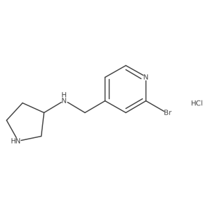 N-((2-bromopyridin-4-yl)methyl)pyrrolidin-3-amine hydrochloride结构式