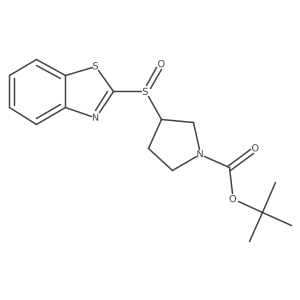 (S)-tert-butyl 3-((R)-benzo[d]thiazol-2-ylsulfinyl)pyrrolidine-1-carboxylate结构式