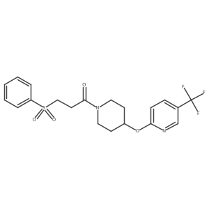 3-(Phenylsulfonyl)-1-(4-((5-(trifluoromethyl)pyridin-2-yl)oxy)piperidin-1-yl)propan-1-one结构式