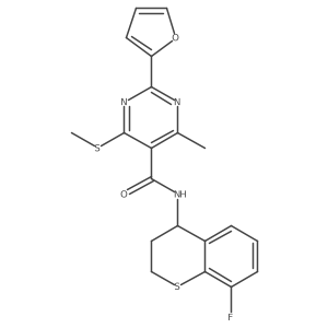 N-(8-fluoro-3,4-dihydro-2H-1-benzothiopyran-4-yl)-2-(furan-2-yl)-4-methyl-6-(methylsulfanyl)pyrimidine-5-carboxamide Structure