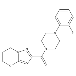 (6,7-dihydro-5H-pyrazolo[5,1-b][1,3]oxazin-2-yl)(4-(2-fluorophenyl)piperazin-1-yl)methanone Structure