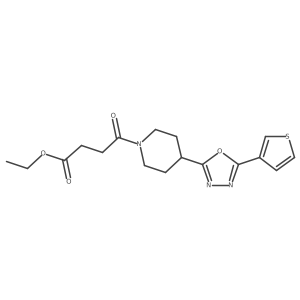 ethyl 4-oxo-4-[4-[5-(3-thienyl)-1,3,4-oxadiazol-2-yl]-1-piperidyl]butanoate结构式