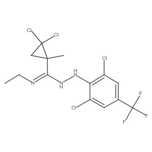2,2-Dichloro-N'-(2,6-dichloro-4-trifluoromethylphenyl)-N-ethyl-1-methylcyclopropane-carbohydrazonamide结构式