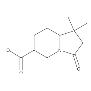 1,1-Dimethyl-3-oxooctahydroindolizine-6-carboxylic acid结构式