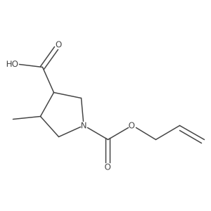 (3S,4S)-4-methyl-1-[(prop-2-en-1-yloxy)carbonyl]pyrrolidine-3-carboxylic acid结构式