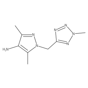 3,5-dimethyl-1-[(2-methyl-2H-1,2,3,4-tetrazol-5-yl)methyl]-1H-pyrazol-4-amine结构式