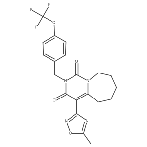 4-(5-methyl-1,2,4-oxadiazol-3-yl)-2-[4-(trifluoromethoxy)benzyl]-6,7,8,9-tetrahydropyrimido[1,6-a]azepine-1,3(2H,5H)-dione结构式