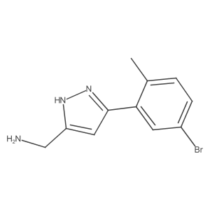 [5-(5-bromo-2-methylphenyl)-1H-pyrazol-3-yl]methanamine Structure