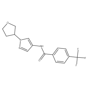 N-(1-(tetrahydrofuran-3-yl)-1H-pyrazol-4-yl)-4-(trifluoromethyl)benzamide Structure