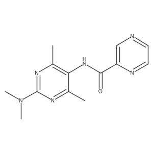 N-[2-(Dimethylamino)-4,6-dimethylpyrimidin-5-yl]pyrazine-2-carboxamide结构式