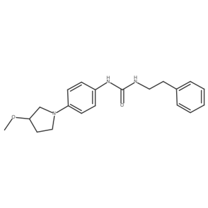 1-(4-(3-Methoxypyrrolidin-1-yl)phenyl)-3-phenethylurea结构式