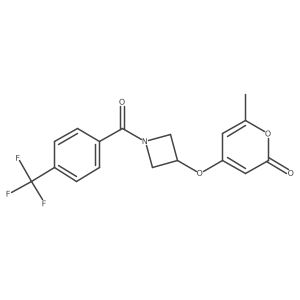 6-methyl-4-((1-(4-(trifluoromethyl)benzoyl)azetidin-3-yl)oxy)-2H-pyran-2-one结构式