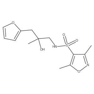 N-(3-(furan-2-yl)-2-hydroxy-2-methylpropyl)-3,5-dimethylisoxazole-4-sulfonamide结构式