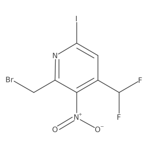 2-(Bromomethyl)-4-(difluoromethyl)-6-iodo-3-nitropyridine结构式