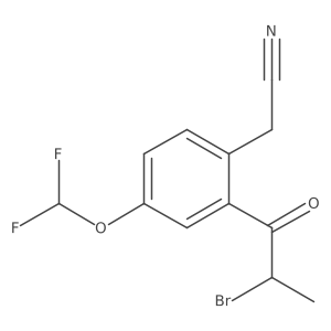 2-(2-Bromopropanoyl)-4-(difluoromethoxy)phenylacetonitrile Structure