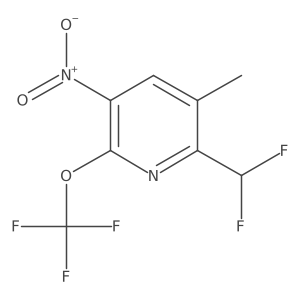 2-(Difluoromethyl)-3-methyl-5-nitro-6-(trifluoromethoxy)pyridine Structure