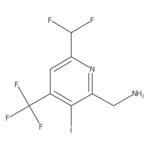2-(Aminomethyl)-6-(difluoromethyl)-3-iodo-4-(trifluoromethyl)pyridine结构式