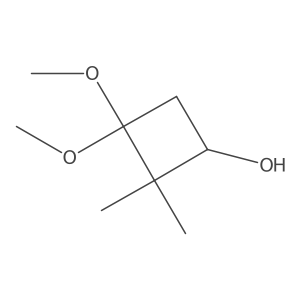 3,3-Dimethoxy-2,2-dimethylcyclobutan-1-ol结构式
