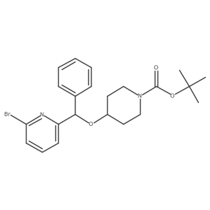 Tert-butyl 4-((6-bromopyridin-2-yl)(phenyl)methoxy)piperidine-1-carboxylate结构式