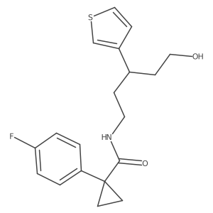 1-(4-fluorophenyl)-N-(5-hydroxy-3-(thiophen-3-yl)pentyl)cyclopropanecarboxamide结构式