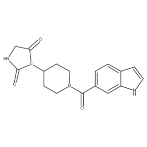 3-[1-(1H-indole-6-carbonyl)piperidin-4-yl]imidazolidine-2,4-dione结构式