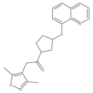 2-(3,5-Dimethylisoxazol-4-yl)-1-(3-(quinolin-8-yloxy)pyrrolidin-1-yl)ethanone Structure