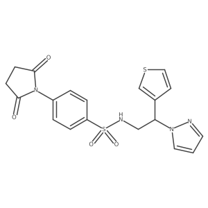 N-(2-(1H-pyrazol-1-yl)-2-(thiophen-3-yl)ethyl)-4-(2,5-dioxopyrrolidin-1-yl)benzenesulfonamide结构式