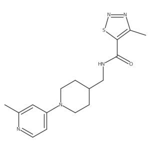 4-methyl-N-((1-(2-methylpyridin-4-yl)piperidin-4-yl)methyl)-1,2,3-thiadiazole-5-carboxamide Structure