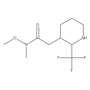 N-Methoxy-N-methyl-2-[2-(trifluoromethyl)piperidin-3-yl]acetamide Structure