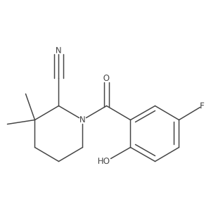 1-(5-Fluoro-2-hydroxybenzoyl)-3,3-dimethylpiperidine-2-carbonitrile Structure