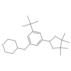 3-(Tetrahydropyran-4-yloxy)-5-trifluoromethylphenylboronic acid, pinacol ester结构式