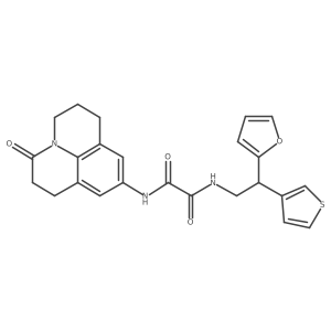 N1-(2-(furan-2-yl)-2-(thiophen-3-yl)ethyl)-N2-(3-oxo-2,3,6,7-tetrahydro-1H,5H-pyrido[3,2,1-ij]quinolin-9-yl)oxalamide结构式