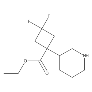 Ethyl 3,3-difluoro-1-(piperidin-3-yl)cyclobutane-1-carboxylate结构式