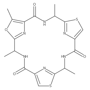 (4S,11S,18S)-4,7,11,18-tetramethyl-6-oxa-13,20-dithia-3,10,17,22,23,24-hexazatetracyclo[17.2.1.15,8.112,15]tetracosa-1(21),5(24),7,12(23),14,19(22)-hexaene-2,9,16-trione结构式