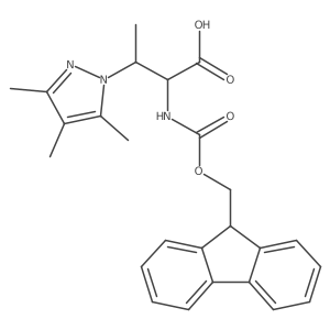 2-({[(9H-fluoren-9-yl)methoxy]carbonyl}amino)-3-(trimethyl-1H-pyrazol-1-yl)butanoic acid结构式