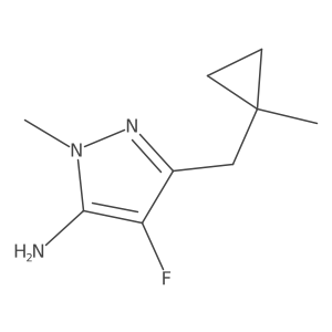 4-fluoro-1-methyl-3-[(1-methylcyclopropyl)methyl]-1H-pyrazol-5-amine结构式