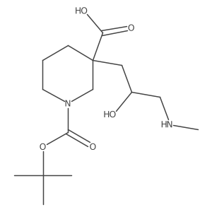 1-[(Tert-butoxy)carbonyl]-3-[2-hydroxy-3-(methylamino)propyl]piperidine-3-carboxylic acid Structure