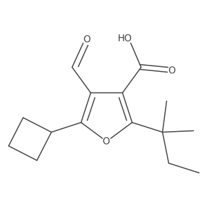 5-Cyclobutyl-4-formyl-2-(2-methylbutan-2-yl)furan-3-carboxylic acid结构式