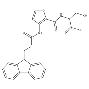 (2S)-2-{[3-({[(9H-fluoren-9-yl)methoxy]carbonyl}amino)furan-2-yl]formamido}-3-hydroxypropanoic acid Structure