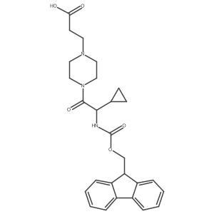 3-{4-[2-cyclopropyl-2-({[(9H-fluoren-9-yl)methoxy]carbonyl}amino)acetyl]piperazin-1-yl}propanoic acid结构式