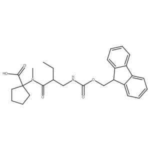 1-{2-[({[(9H-fluoren-9-yl)methoxy]carbonyl}amino)methyl]-N-methylbutanamido}cyclopentane-1-carboxylic acid结构式