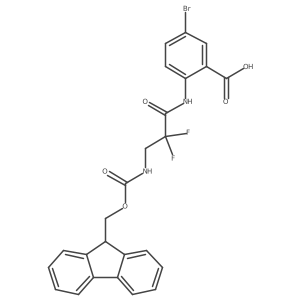 5-bromo-2-[3-({[(9H-fluoren-9-yl)methoxy]carbonyl}amino)-2,2-difluoropropanamido]benzoic acid Structure