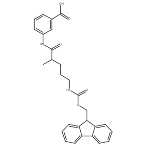 3-[5-({[(9H-fluoren-9-yl)methoxy]carbonyl}amino)-2-methylpentanamido]benzoic acid Structure