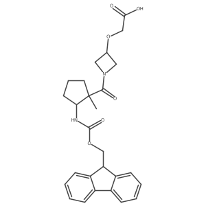 2-({1-[2-({[(9H-fluoren-9-yl)methoxy]carbonyl}amino)-1-methylcyclopentanecarbonyl]azetidin-3-yl}oxy)acetic acid Structure