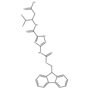3-{[5-({[(9H-fluoren-9-yl)methoxy]carbonyl}amino)-1H-1,2,4-triazol-3-yl]formamido}-4,4-difluorobutanoic acid Structure