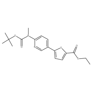 Ethyl 5-(6-((tert-butoxycarbonyl)(methyl)amino)pyridin-3-yl)thiophene-2-carboxylate Structure