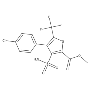 Methyl 4-(4-chlorophenyl)-3-sulfamoyl-5-(trifluoromethyl)thiophene-2-carboxylate结构式