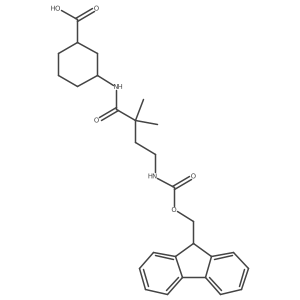 rac-(1R,3S)-3-[4-({[(9H-fluoren-9-yl)methoxy]carbonyl}amino)-2,2-dimethylbutanamido]cyclohexane-1-carboxylic acid结构式